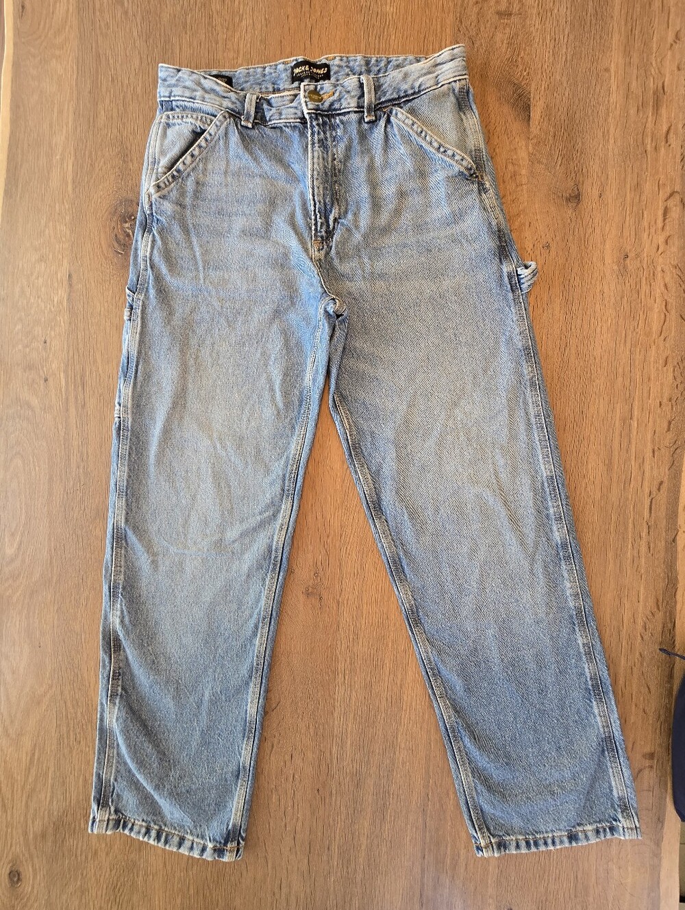 Jack & Jones Loose Fit Carpenter Jeans Men's 30x32 Light Wash Utility Denim